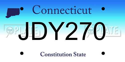 JDY270 Connecticut License Plate