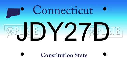 JDY27D Connecticut License Plate