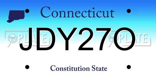 JDY27O Connecticut License Plate