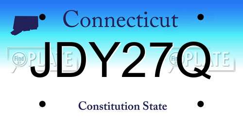 JDY27Q Connecticut License Plate