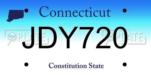 JDY720 Connecticut License Plate