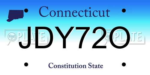 JDY72O Connecticut License Plate