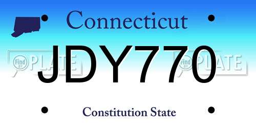 JDY770 Connecticut License Plate