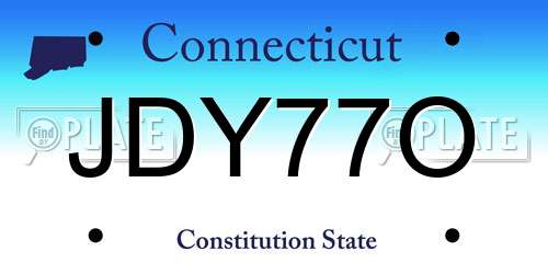 JDY77O Connecticut License Plate