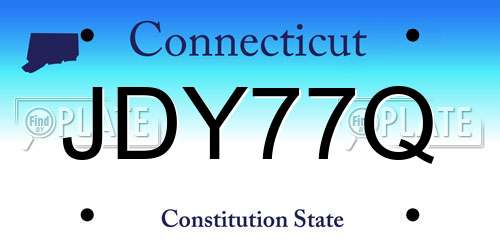 JDY77Q Connecticut License Plate