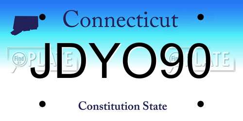 JDYO90 Connecticut License Plate