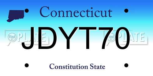 JDYT70 Connecticut License Plate