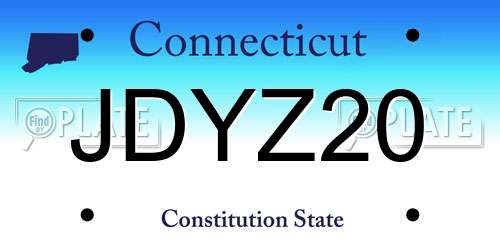 JDYZ20 Connecticut License Plate