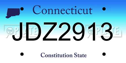 JDZ2913 Connecticut License Plate