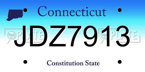 JDZ7913 Connecticut License Plate