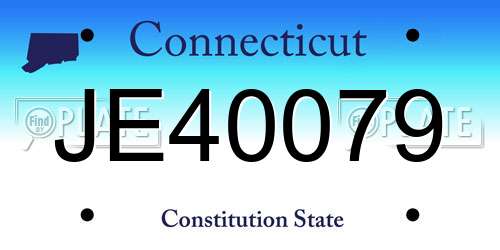 JE40079 Connecticut License Plate