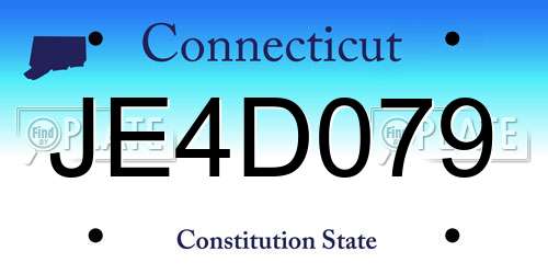 JE4D079 Connecticut License Plate
