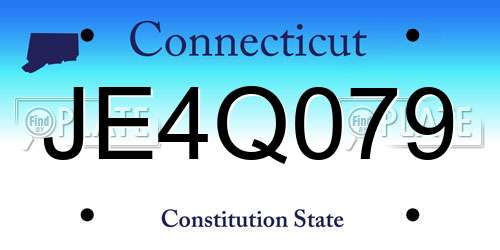JE4Q079 Connecticut License Plate