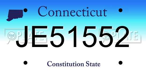 JE51552 Connecticut License Plate