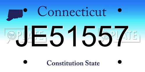 JE51557 Connecticut License Plate
