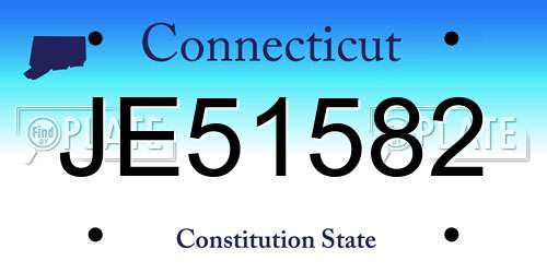 JE51582 Connecticut License Plate
