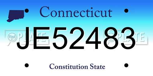 JE52483 Connecticut License Plate