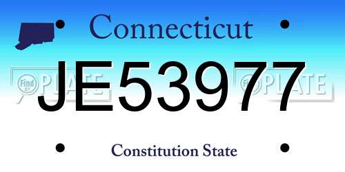 JE53977 Connecticut License Plate