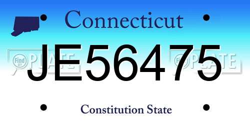 JE56475 Connecticut License Plate