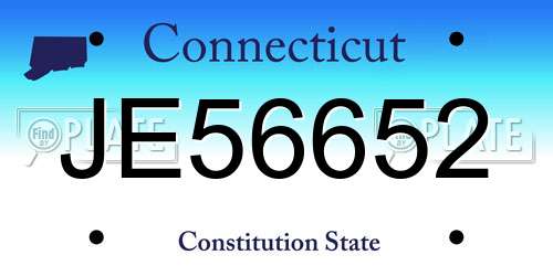 JE56652 Connecticut License Plate