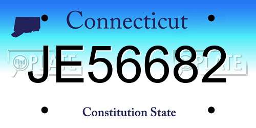 JE56682 Connecticut License Plate