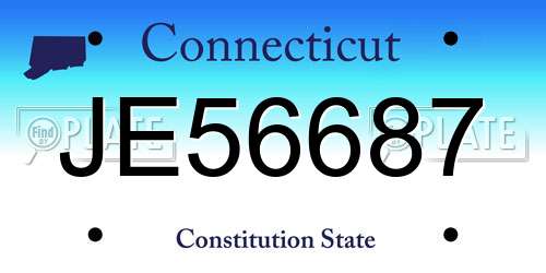 JE56687 Connecticut License Plate