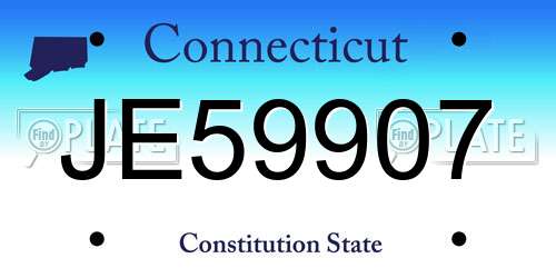 JE59907 Connecticut License Plate