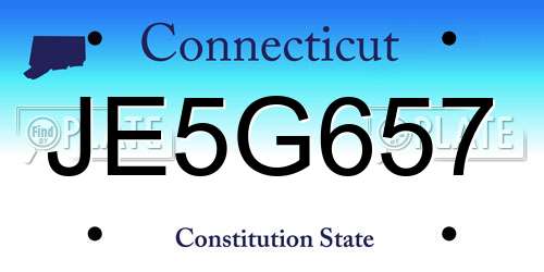 JE5G657 Connecticut License Plate