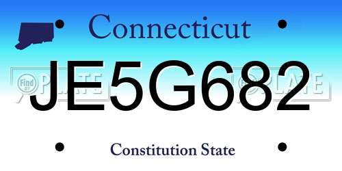 JE5G682 Connecticut License Plate