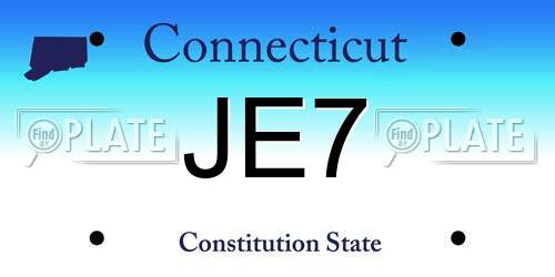 JE7 Connecticut License Plate