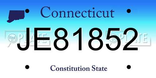 JE81852 Connecticut License Plate