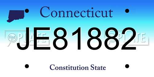 JE81882 Connecticut License Plate