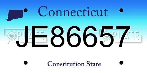 JE86657 Connecticut License Plate