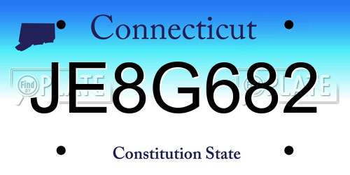 JE8G682 Connecticut License Plate
