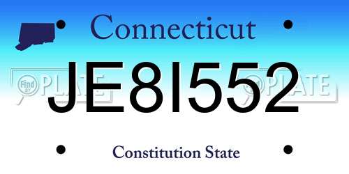 JE8I552 Connecticut License Plate