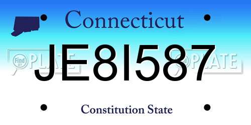 JE8I587 Connecticut License Plate
