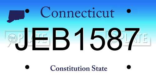 JEB1587 Connecticut License Plate