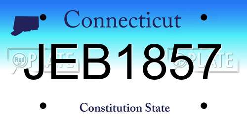 JEB1857 Connecticut License Plate