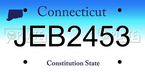 JEB2453 Connecticut License Plate