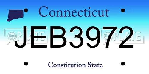 JEB3972 Connecticut License Plate