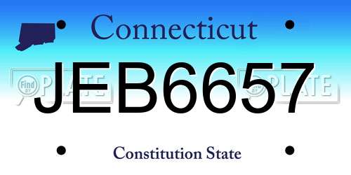 JEB6657 Connecticut License Plate