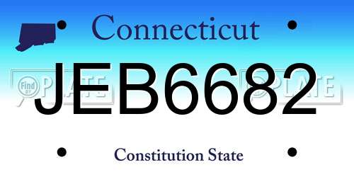 JEB6682 Connecticut License Plate