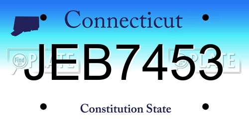 JEB7453 Connecticut License Plate