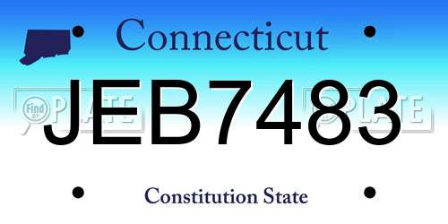 JEB7483 Connecticut License Plate