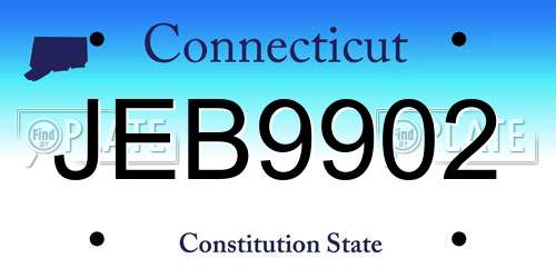 JEB9902 Connecticut License Plate