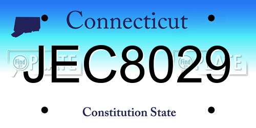 JEC8029 Connecticut License Plate