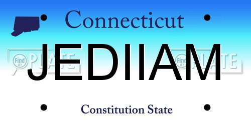 JEDIIAM Connecticut License Plate