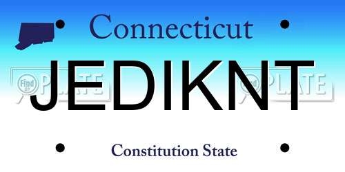 JEDIKNT Connecticut License Plate