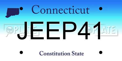 JEEP41 Connecticut License Plate