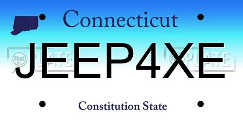 JEEP4XE Connecticut License Plate